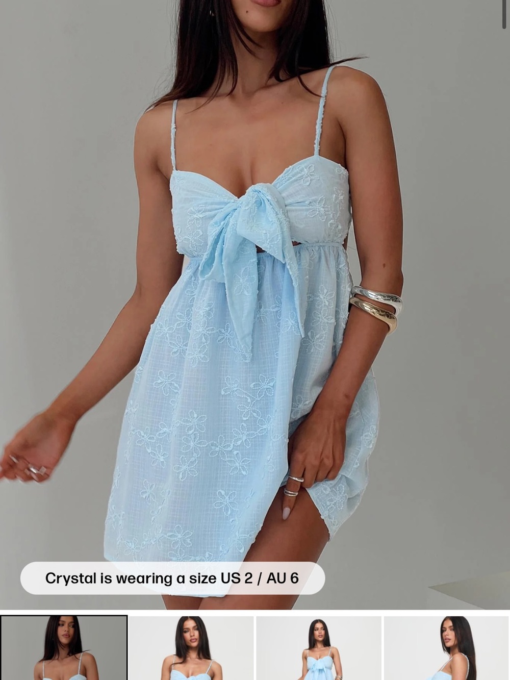 Princess Polly Granno Mini Dress Light Blue